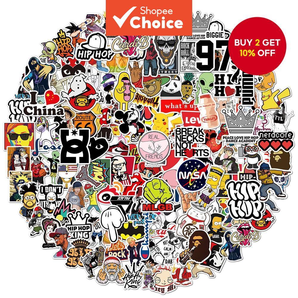 200/100/50pcs Cool Vinyl Stickers Pack for Helmet, Bicycle, Pencil Case, Hand Decals - LanLanStickers