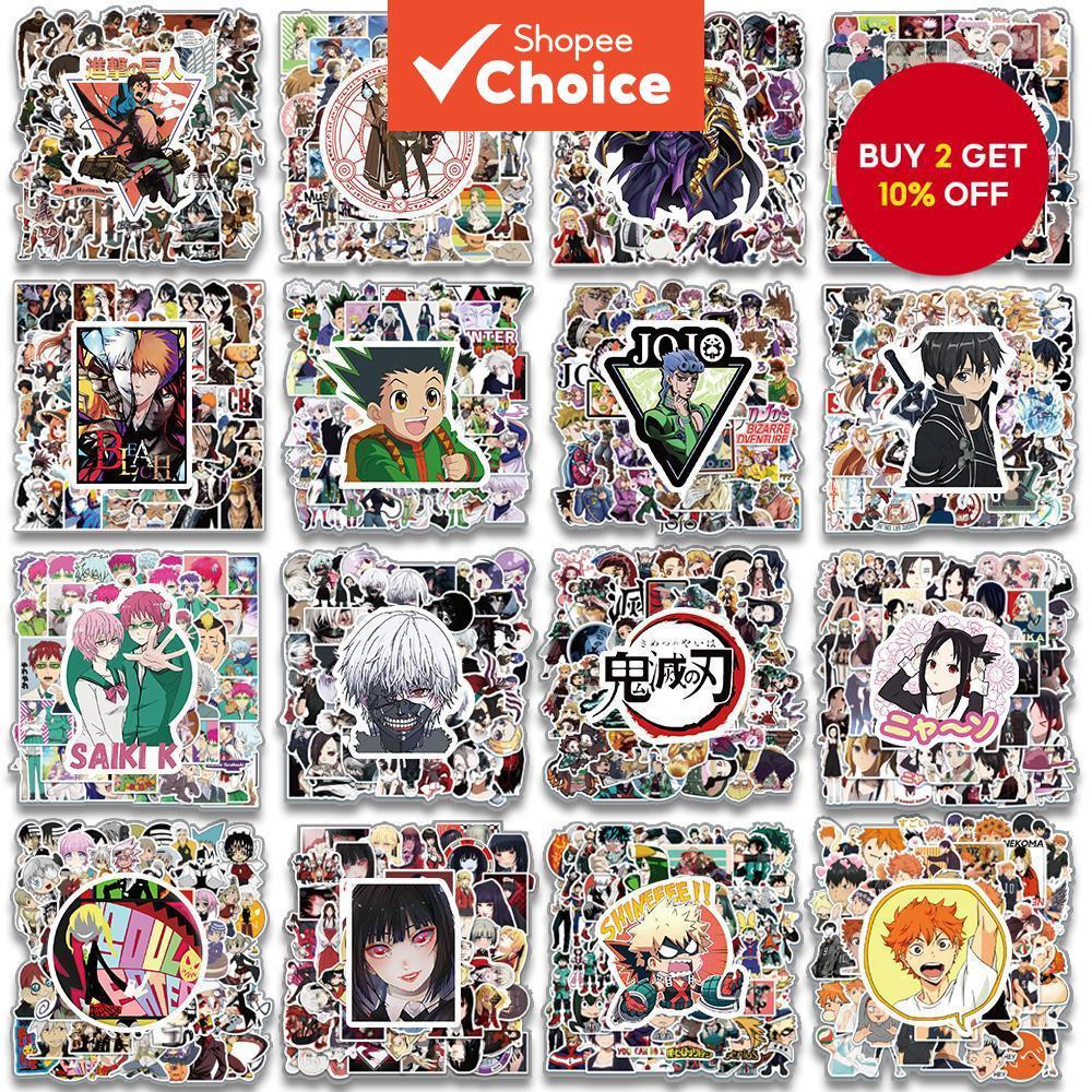 50PCS Anime Demon Slayer Jujutsu Kaisen BLUE LOCK Genshin Impact Stickers For Laptop Helmet Decal