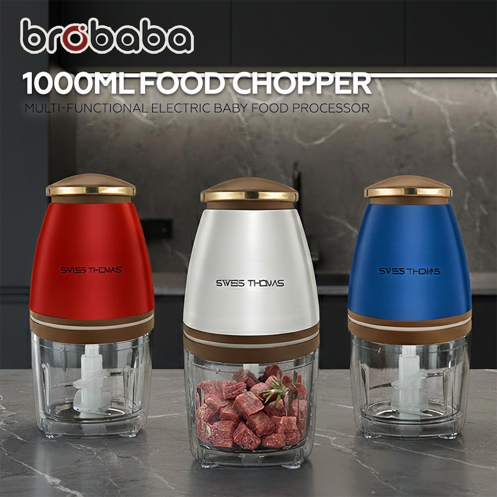 BROBABA Multi-Functional Electric Food Processor Chopper Blender 1000ml 4-Blades Garlic Chilli Mesin Pengisar Makanan