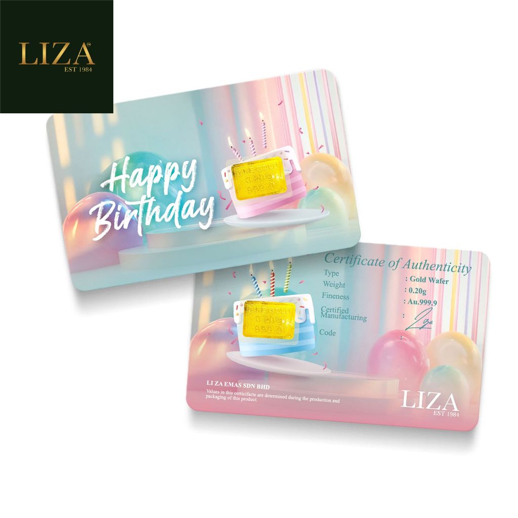 LIZA 0.20g 999.9 Gold Bar (Happy Birthday New)