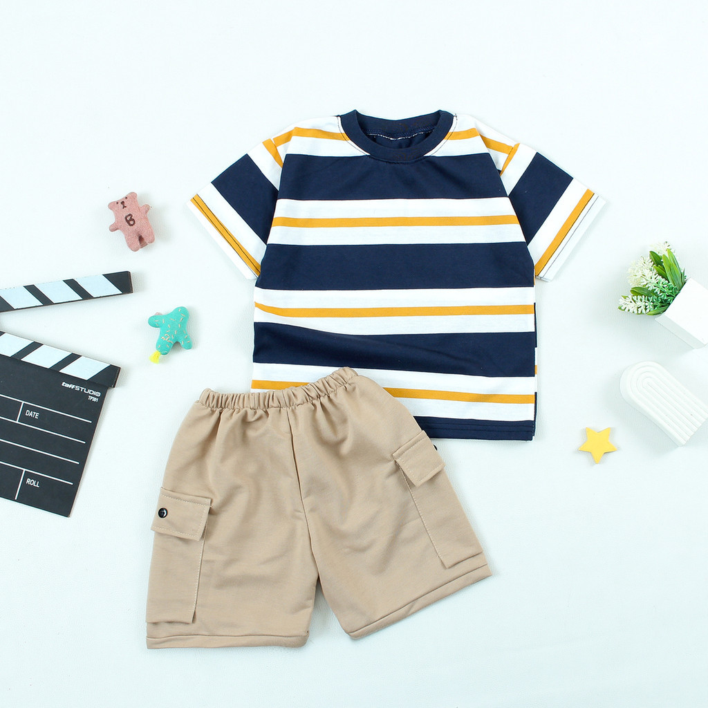 Premium Must CHILDREN'S SET: SALUR T-SHIRT STICK CARGO TROUSERS Purpose Reliable - Image 3