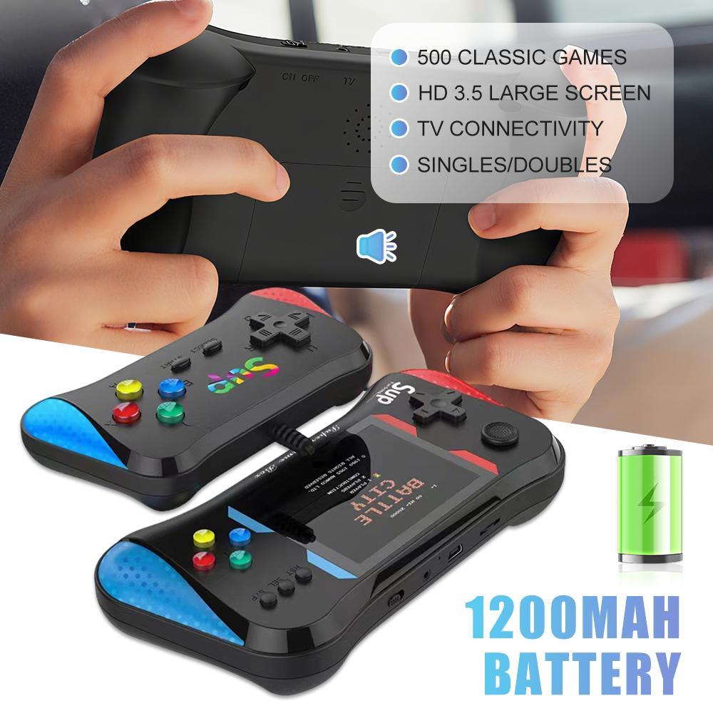 500 Games Console Portable Handheld Game Players 3.5" HD Large Screen Retro SUP Video Game Console Rechargeable