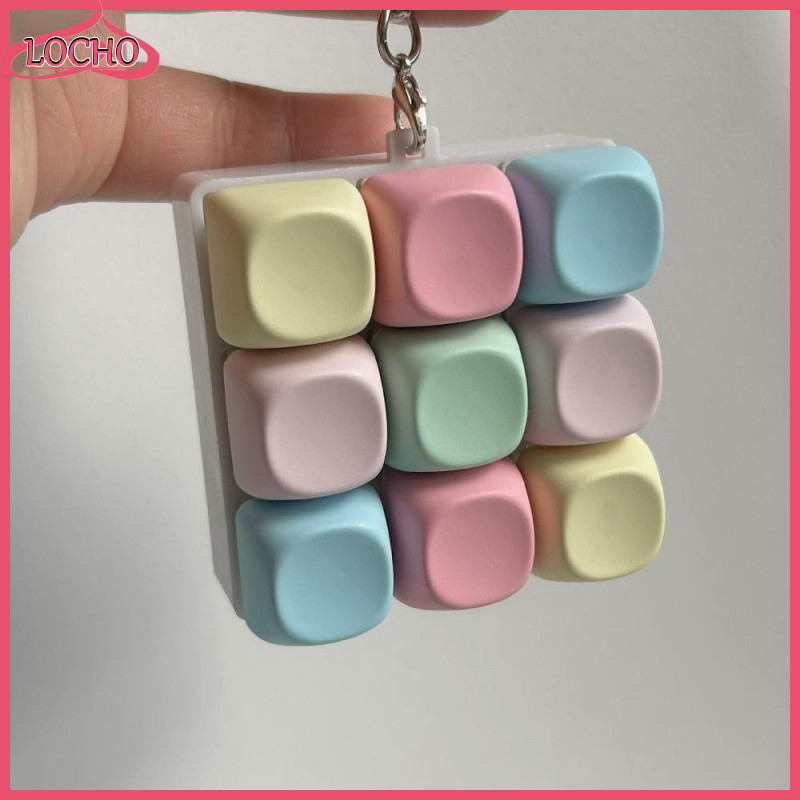 9Keys Button Keycap Fidget Keychain Finger Keyboard Caps Toy DIY Keyboard Clicker Toy for Adult To Relief Stress Pass The Time