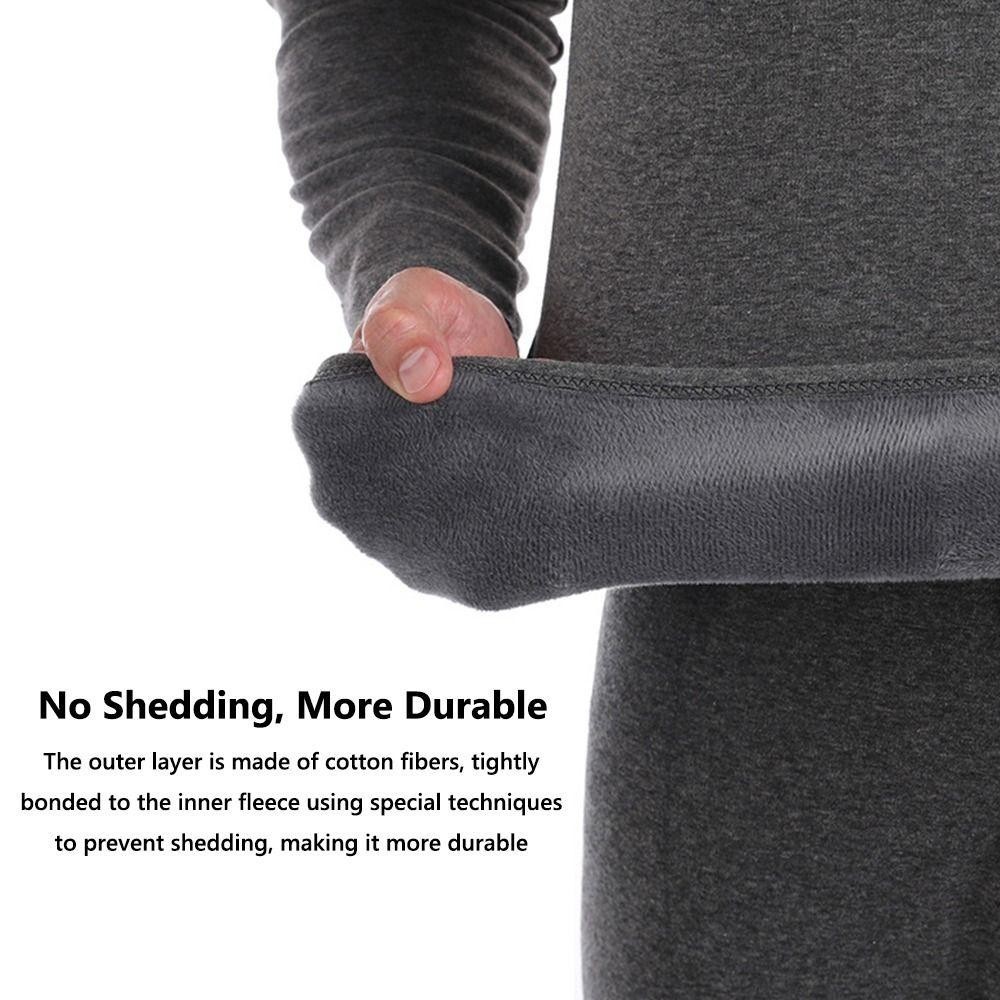 Versatile Durable OKDSHOP Men's Thermal Underwear Set Fleece Lining Cold Weather Warm Long Johns Men High Elasticity ... - Image 4