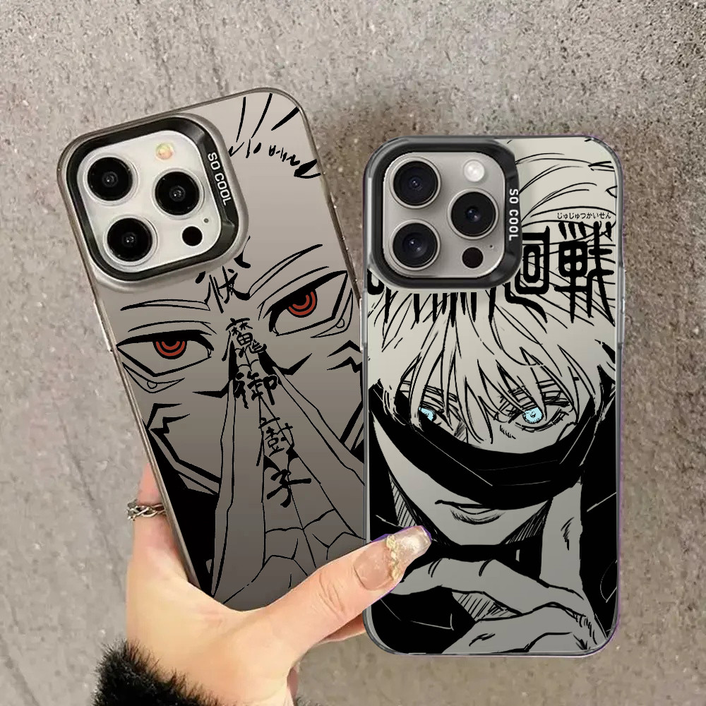 Case Cover For Xiaomi Redmi 15 Note 13 Pro 12 14 4G 12 13 14 Pro 5G Phone Casing  Cool Anime Jujutsu Kaisen Gojo Satoru Ryomen Sukuna Plating Hard Matte Armor Shockproof