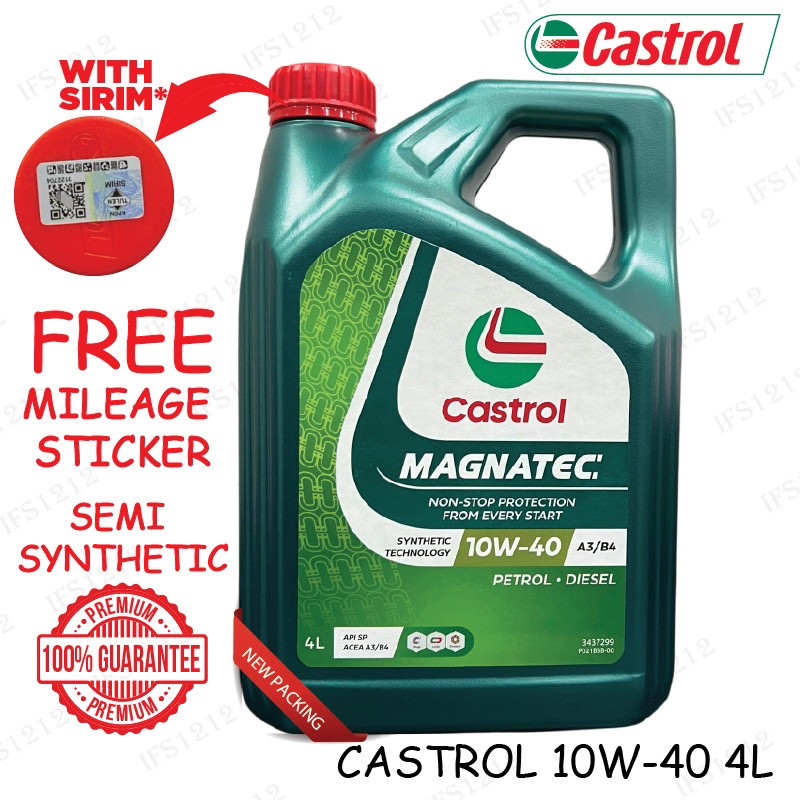 HOT SALES ORI CASTROL SEMI 10W40 4L MAGNATEC ENGINE OIL SYNTHETIC PETROL DIESEL 10W-40 10W 40 HYUNDAI KIA MAZDA FORD