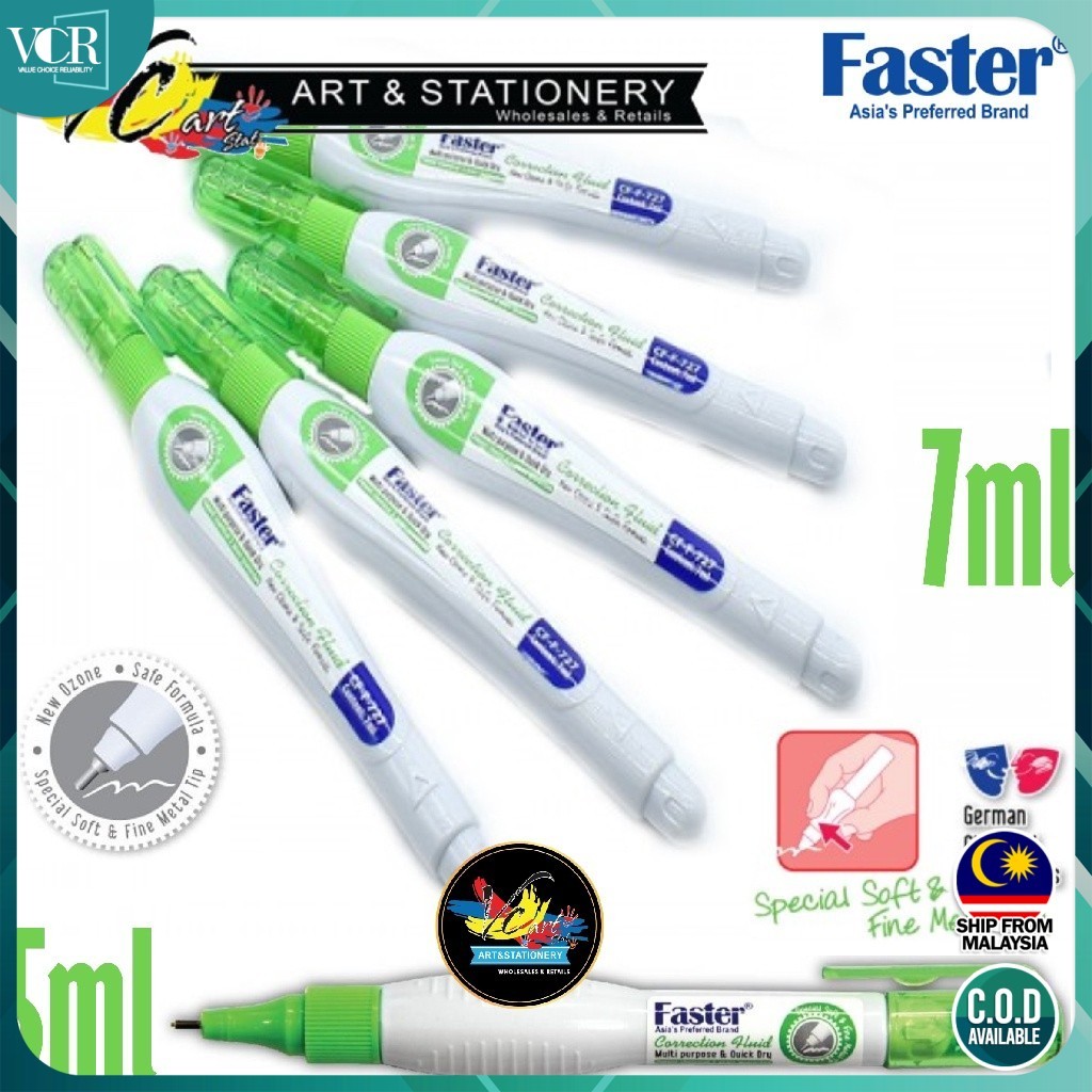 Faster Correction Pen 7ml CFF727 Liquid Paper Student School Office Stationery Alat Tulis Pejabat Writing Instrument