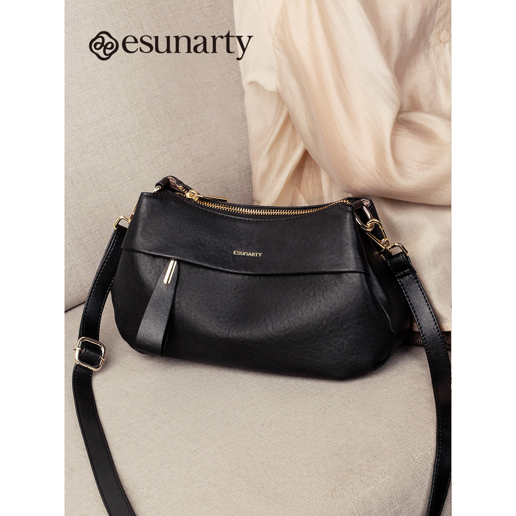 Genuine Genuine Leather Cross-body Bag Women 2025 New Style Fashion Multi-Layer Shoulder Bag Pillow Bag High-End Texture Commuter Female Bag