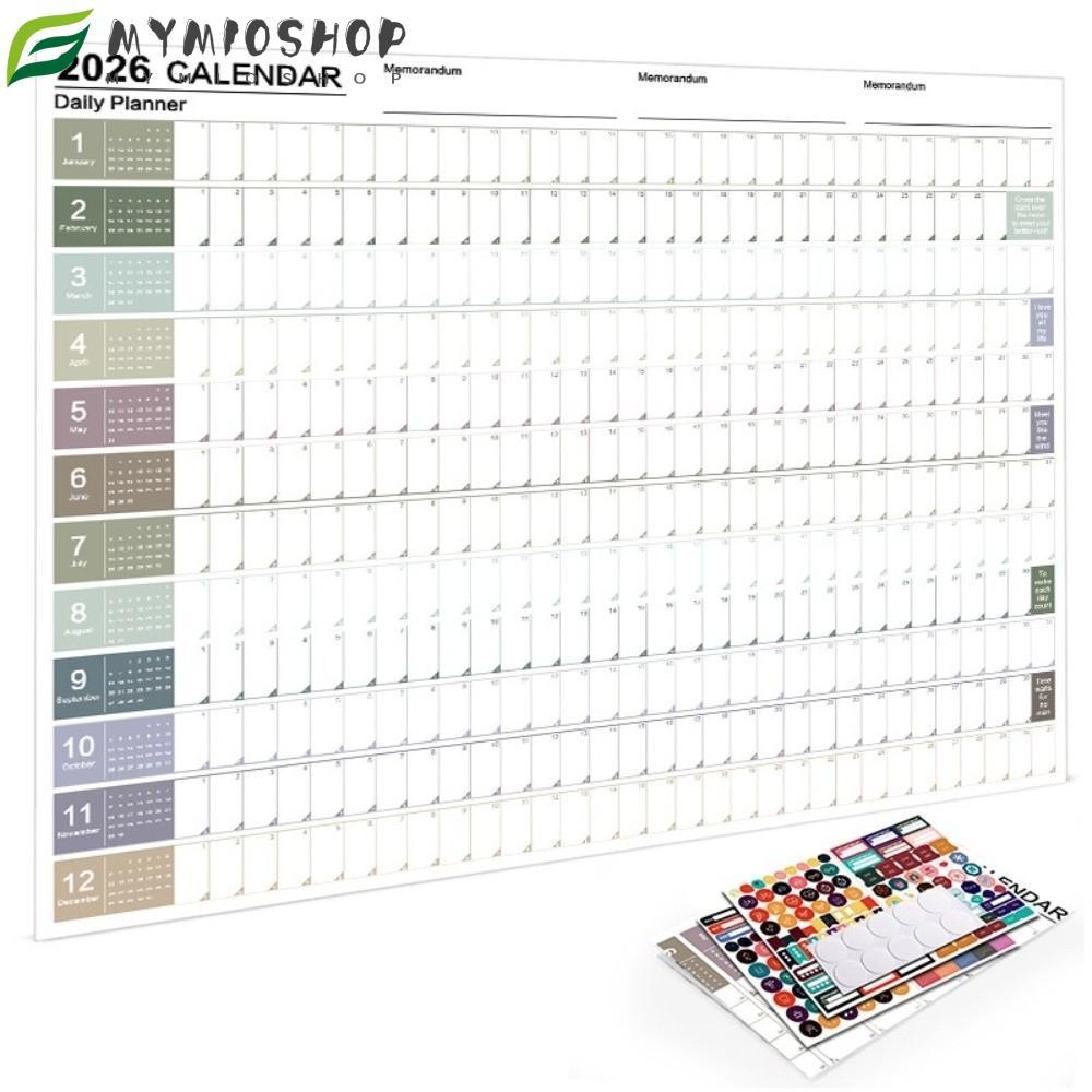 MIOSHOP Wall Hanging Calendar, 2026 Annual Planner Calendar Planner Sheet, Creative Memo Pad Agenda Organizer To Do List Schedule Yearly Planner Sheet Home Office