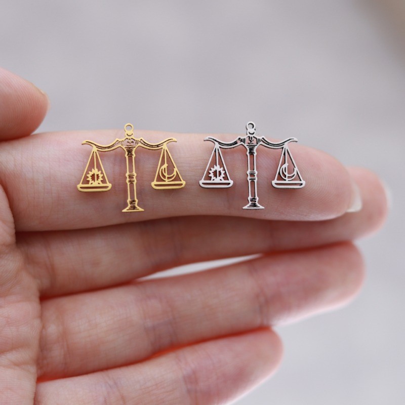 3pcs Stainless Steel Scale of Justice Balance Pendant Charms For Jewelry Making Necklace Bracelet Jewelry Handmade Accessories