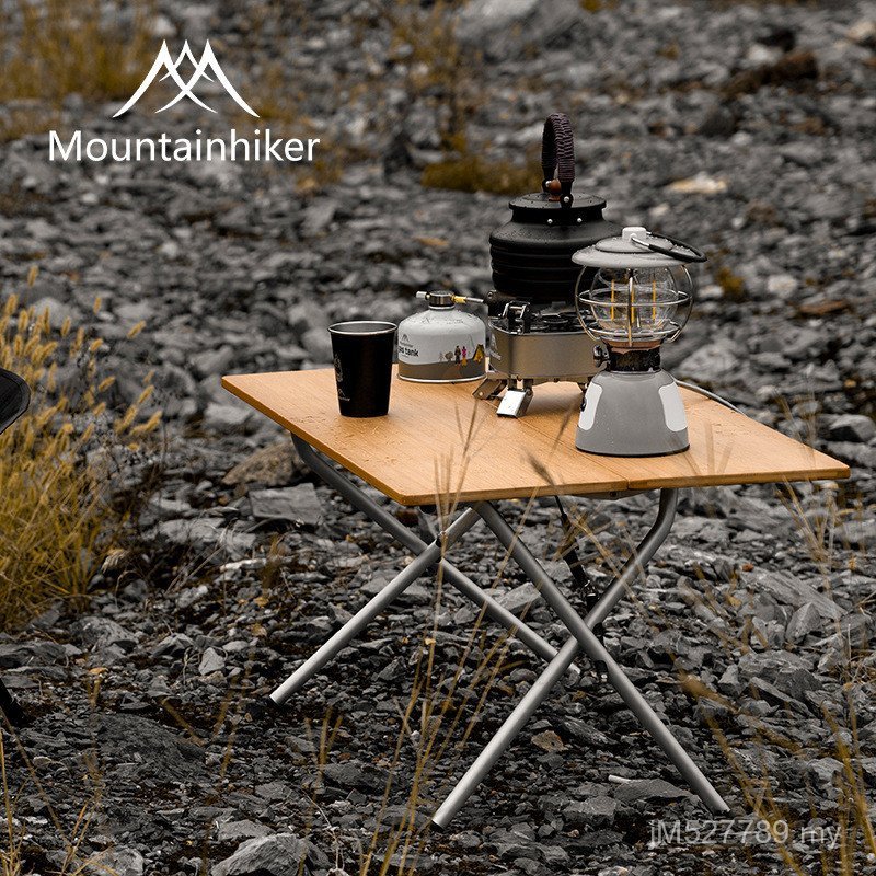 Outdoor Picnic Table Guest Mountain Table Chair Camping Portable Camping Egg Roll Table Tri-fold Set Table Folding Table Bamboo ZLWI