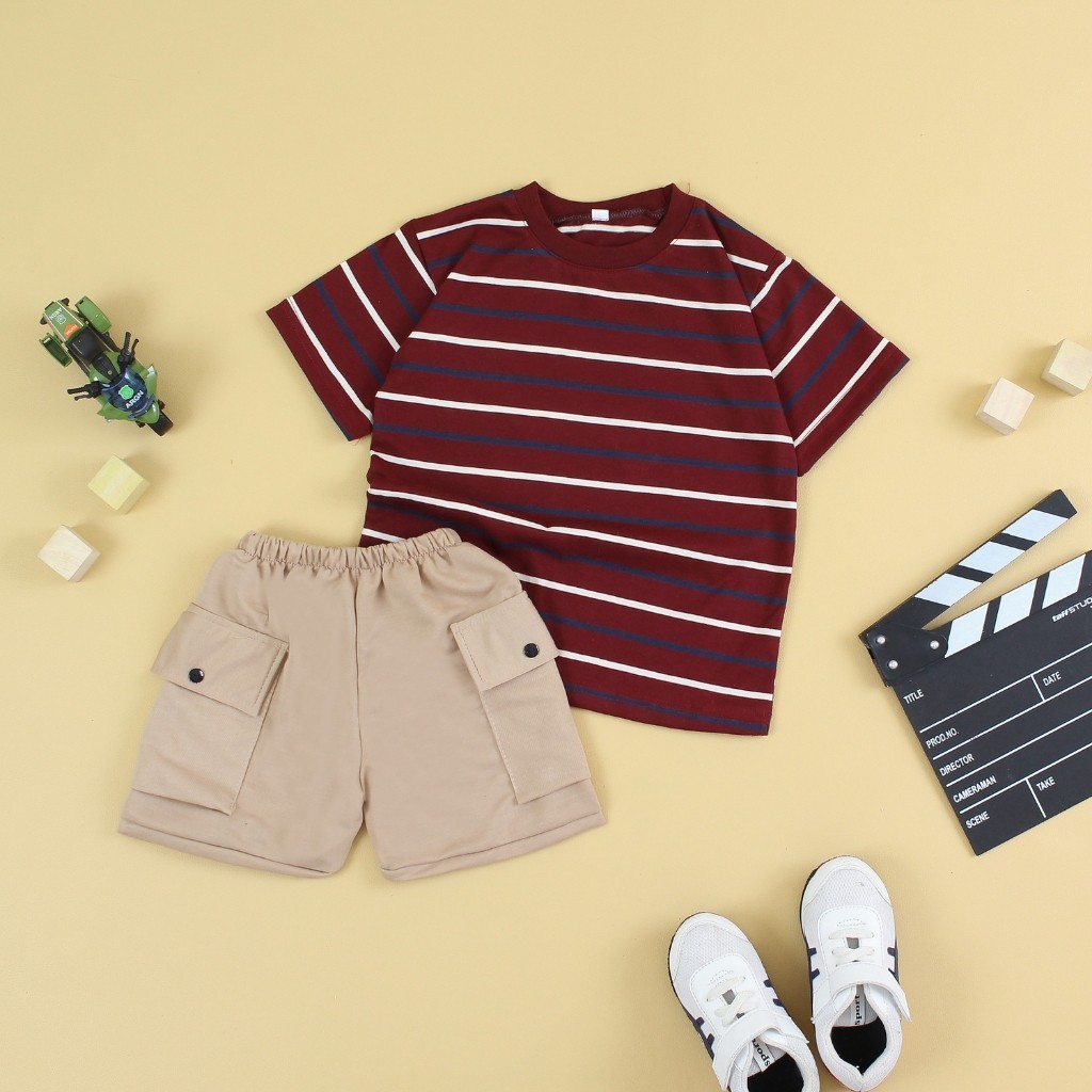 Premium Must CHILDREN'S SET: SALUR T-SHIRT STICK CARGO TROUSERS Purpose Reliable - Image 5