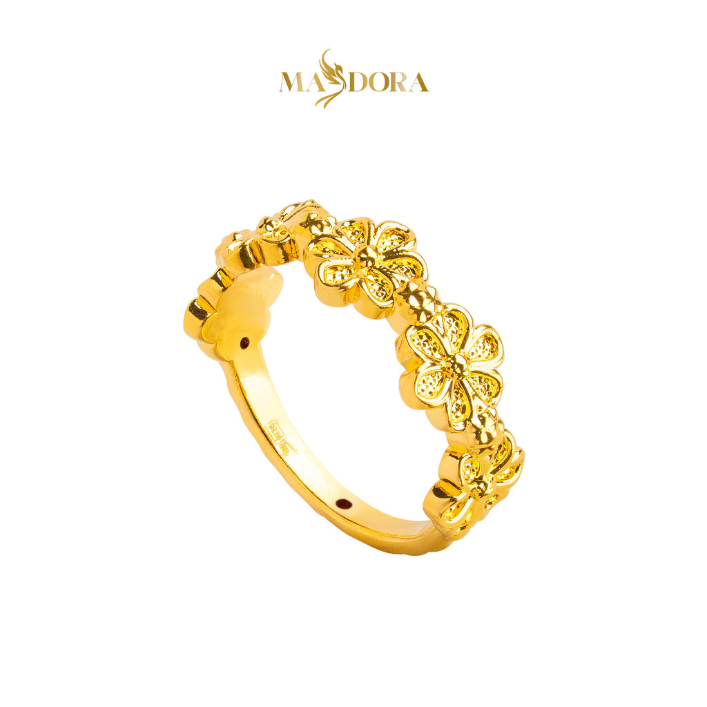 MASDORA 916 Gold Ring Rings Cincin Emas ~ HG Golden Quintuple Flower (EMAS 916/22K)