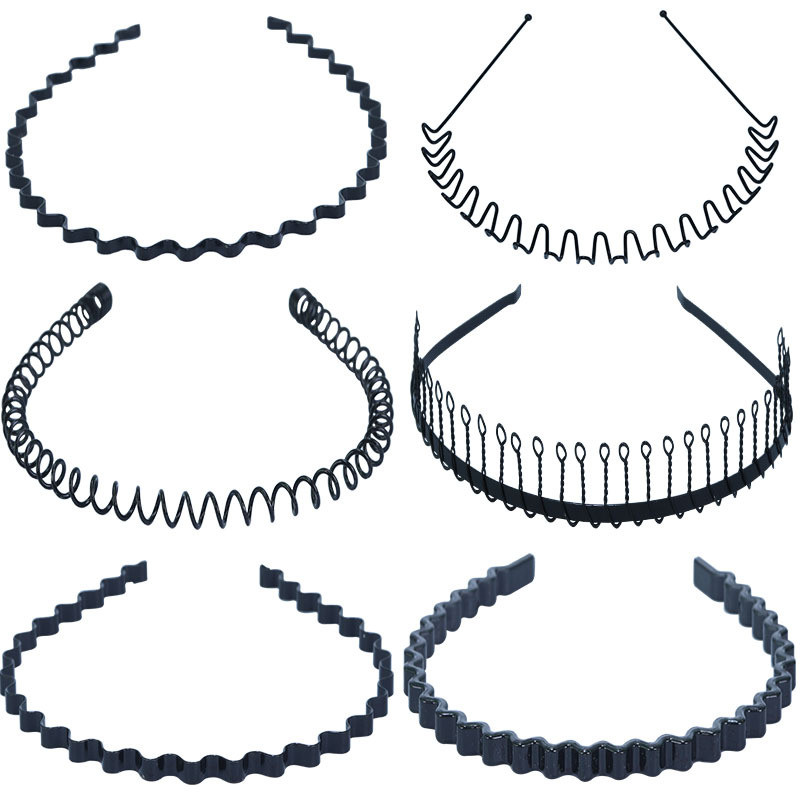 Men Women Iron Headband Headband Invisible Sports Simple Korean Version Back Hair Cave Wave Hairpin Headwear 3ARF