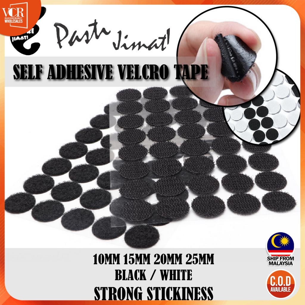 **100 pairs** Adhesive Velcro Tape Round Dot 10mm / 15mm / 20mm / 25mm Magic Tape / Hook & Loop Fasteners 39 inch