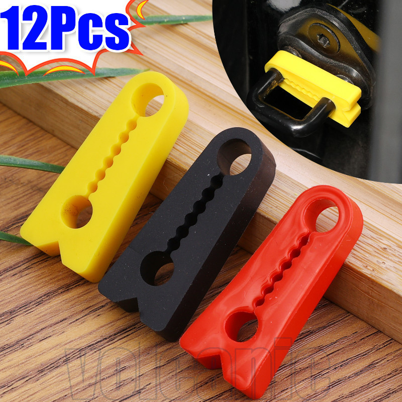 12-4PCS Auto Vibration Absorber Rubber - Soundproofing Quiet Buffer - Shock-Proof, Thickened - Car Door Lock Buckle Cover - Car Protective Pad - Door Lock Sound Deadener Damper