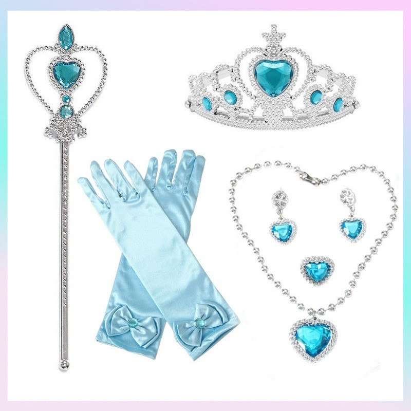 Magic Wand Necklace Set For Kids Princess Crown Party Accessories  Mainan Perhiasan Puteri 公主饰品玩具