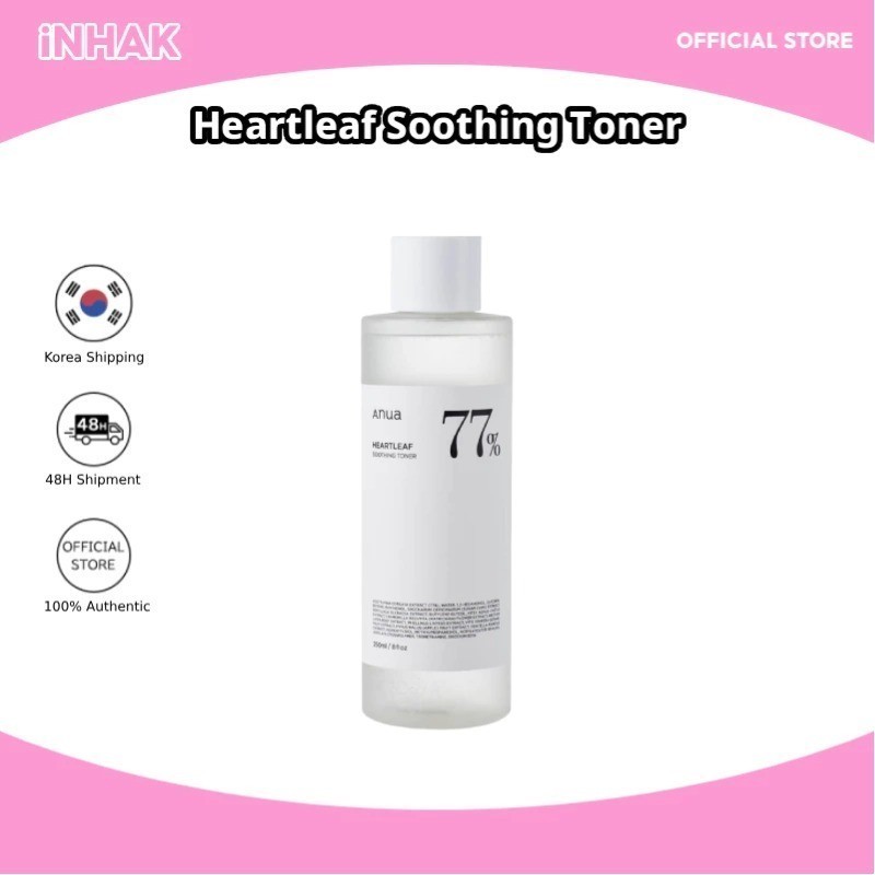iNHAK [ANUA] Heartleaf 77% Soothing Toner 250 ML (Soothing, Calming, Moisturizing, Anti-Acne, Anti-Redness）