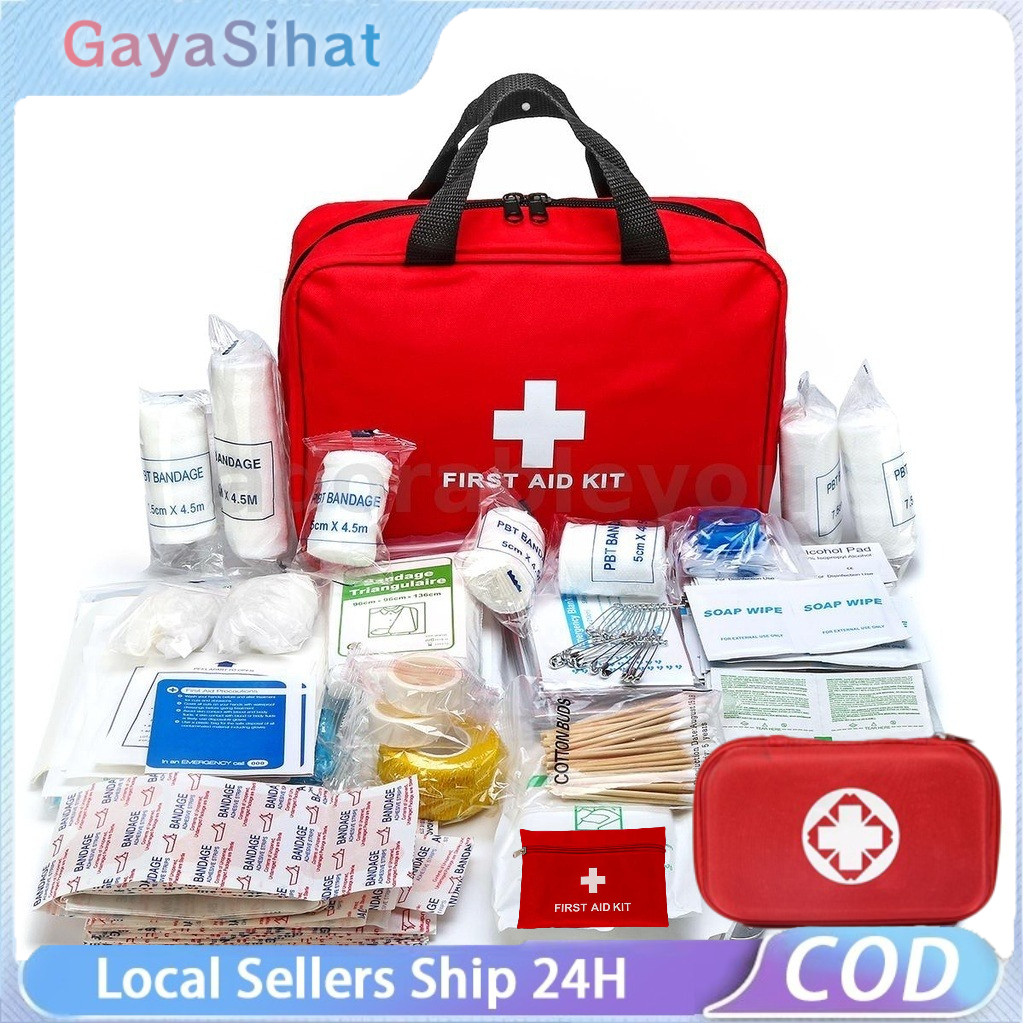 【24H】300 in 1 First Aid Portable Bag Emergency Kit Camping Sport Travel Car Home Safety Protection