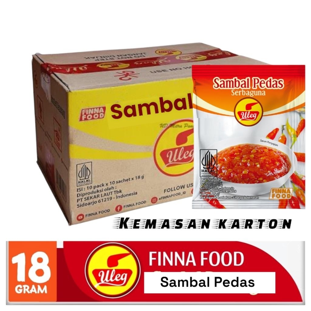 Sambal Pedas uleg finna 18g(Kemasan Karton)