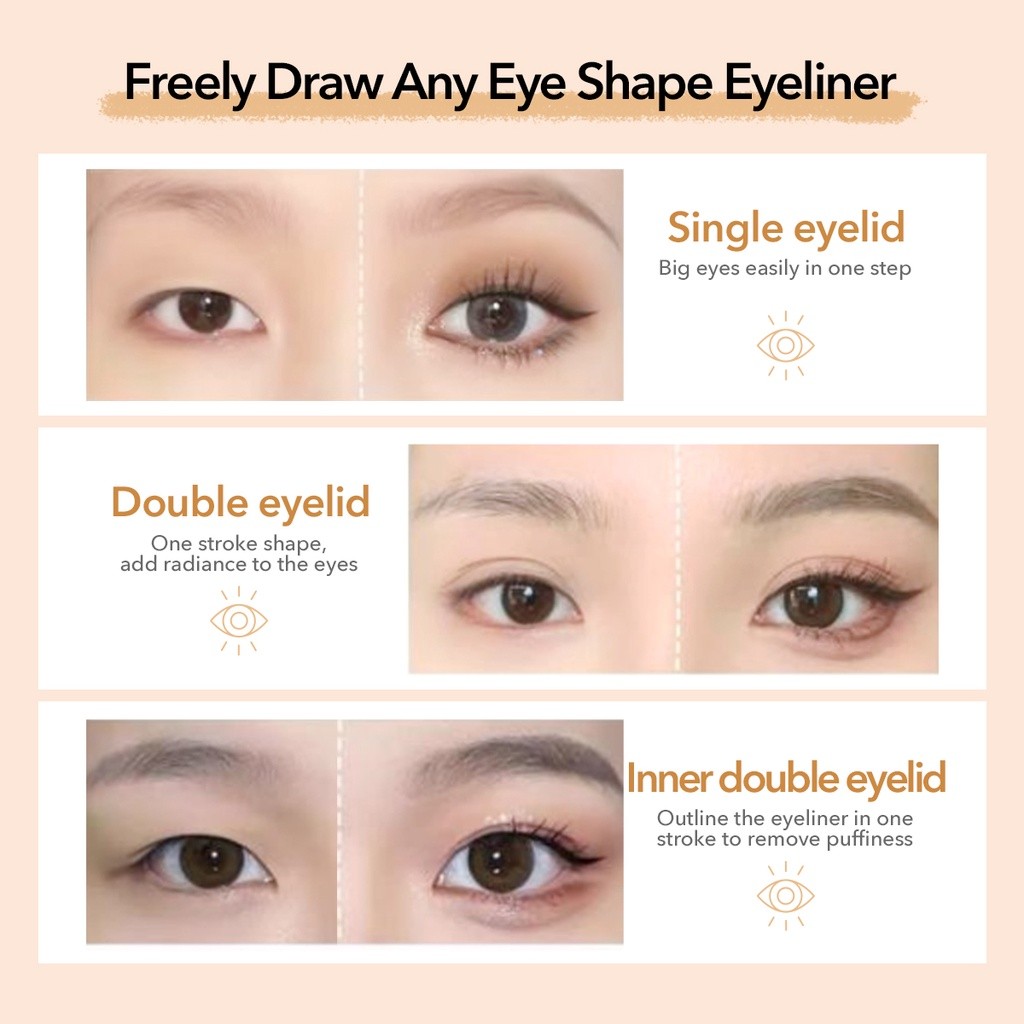 IMAGIC Waterproof Eyeliner Pencil With Sharpener Black/White/Nude Color