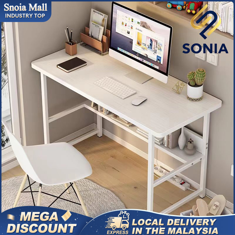 120CM Meja Student study Table home office computer desk Multi-Layer Storage Writing desk 办公桌