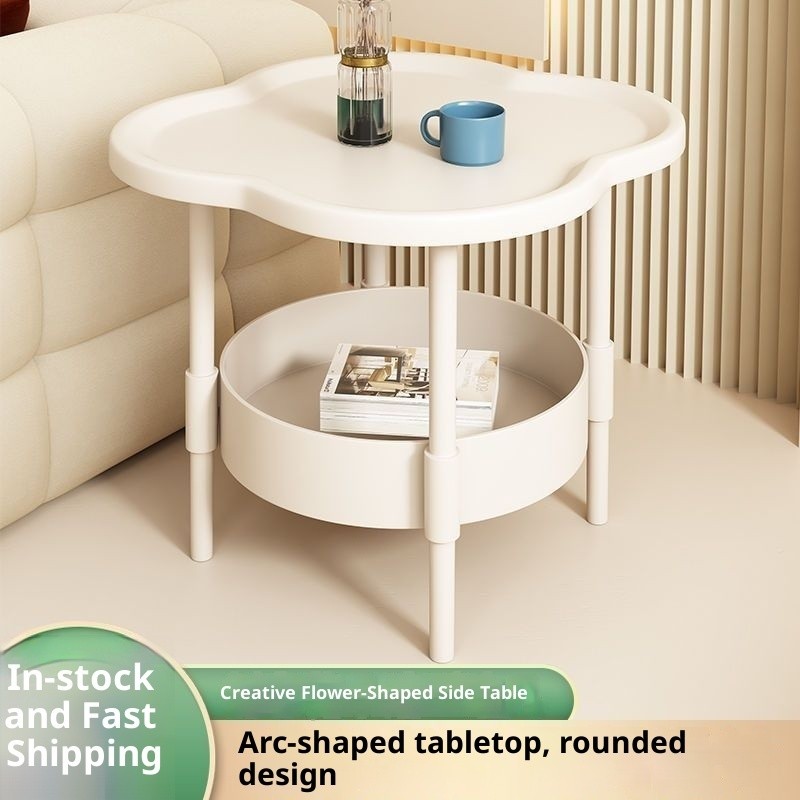Creative home tea table Modern simple table Living room mobile shelf Cream sofa side cabinet