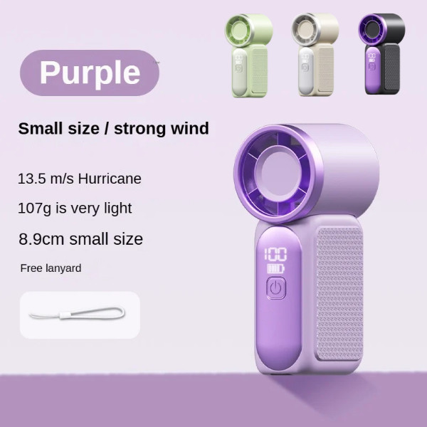 3000mAH X688 Portable Handheld Fan USB Rechargeable Mini Cooling Fan Adjustable Pocket Fan for Outdoor Travel Office Fan