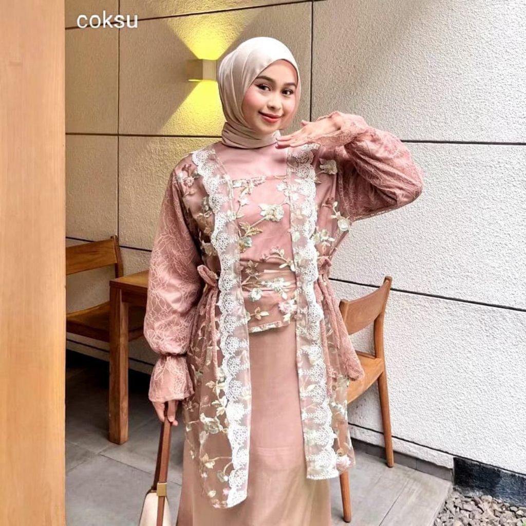 Multi Durable ONESET BURKAT TULLE GARDANIA|KEBAYA TUNANGAN|KEBAYA WISUDA|KEBAYA KONDANGAN|KEBAYA MODERN|KEBAYA TERBAR... - Image 5