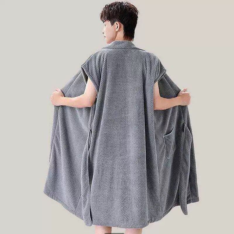 Men Bathrobe Wearable Couple Bath Skirt Nightgown Women Absorb Water Bath Quick-Drying Bath Towel Men Women Absorb Water