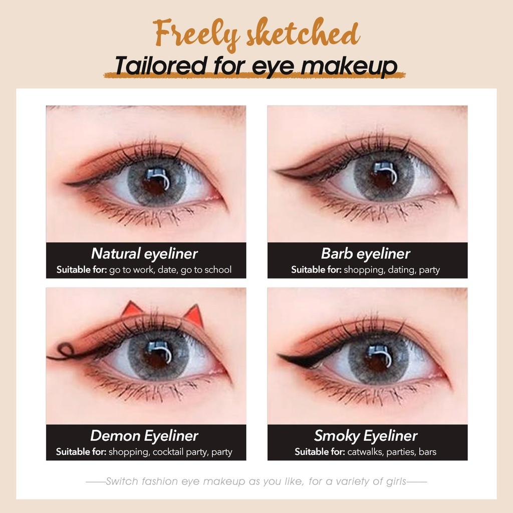 Essential Versatile IMAGIC Waterproof Eyeliner Pencil Sharpener Black/White/Nude Color Reliable - Image 5