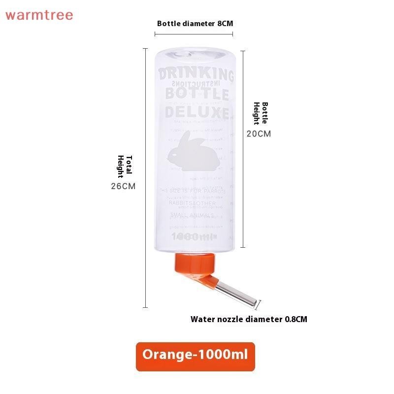 Purpose Durable (warmtree) Pets Rabbit 1000ml Large Water Bottle Pet Totoro Guinea Pig Dispenser Cage Hangable Bo - Image 2
