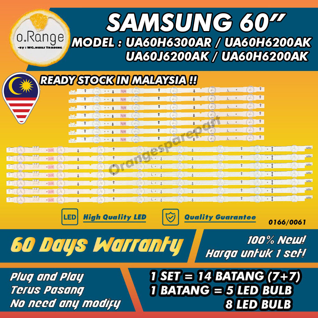 UA60J6200AK/UA60H6300AR/UA60H6400AR/UA60H6200AK SAMSUNG 60" LED TV BACKLIGHT(LAMPU TV SAMSUNG 60 INCH LED TV BACKLIGHT