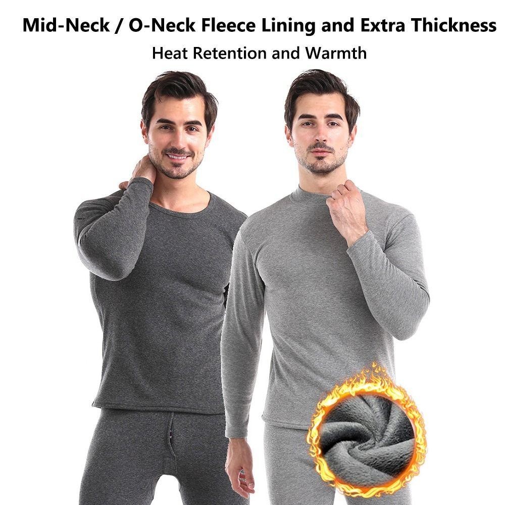 Versatile Durable OKDSHOP Men's Thermal Underwear Set Fleece Lining Cold Weather Warm Long Johns Men High Elasticity ... - Image 3