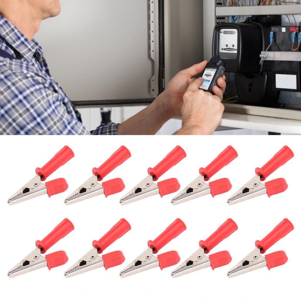 treee Electrical Test Clips  Good Elasticity 20A Testing Clamps for Communication Welding Machinery red