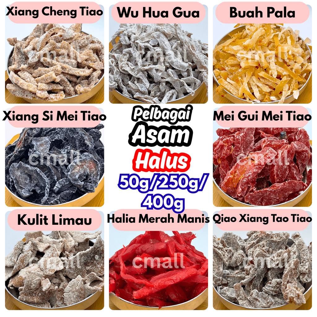 [HALAL] Pelbagai Asam Jenis Halus 50g/250g/400g Asam Aneka Masam/Masin/Manis Asam Viral Malaysian Favourite