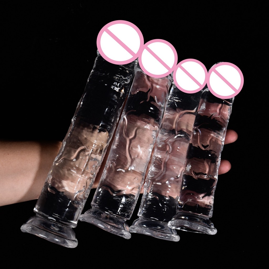 Transparent Transparent Penis Vibrating Female Toys Masturbation Handy Tool Soft Rubber TPE Special Machine Supplies ##透明仿阳具震动女用玩具自慰神器软胶TPE专用机用品