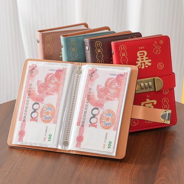buku simpanan duit bulanan buku simpanan duit murah Tik Tok Taobao Hot-selling Get Rich Cash Password Lock Money-saving Notebook Money-saving Notebook Money-saving Notebook Money-saving Book Ready Stock Wholesale