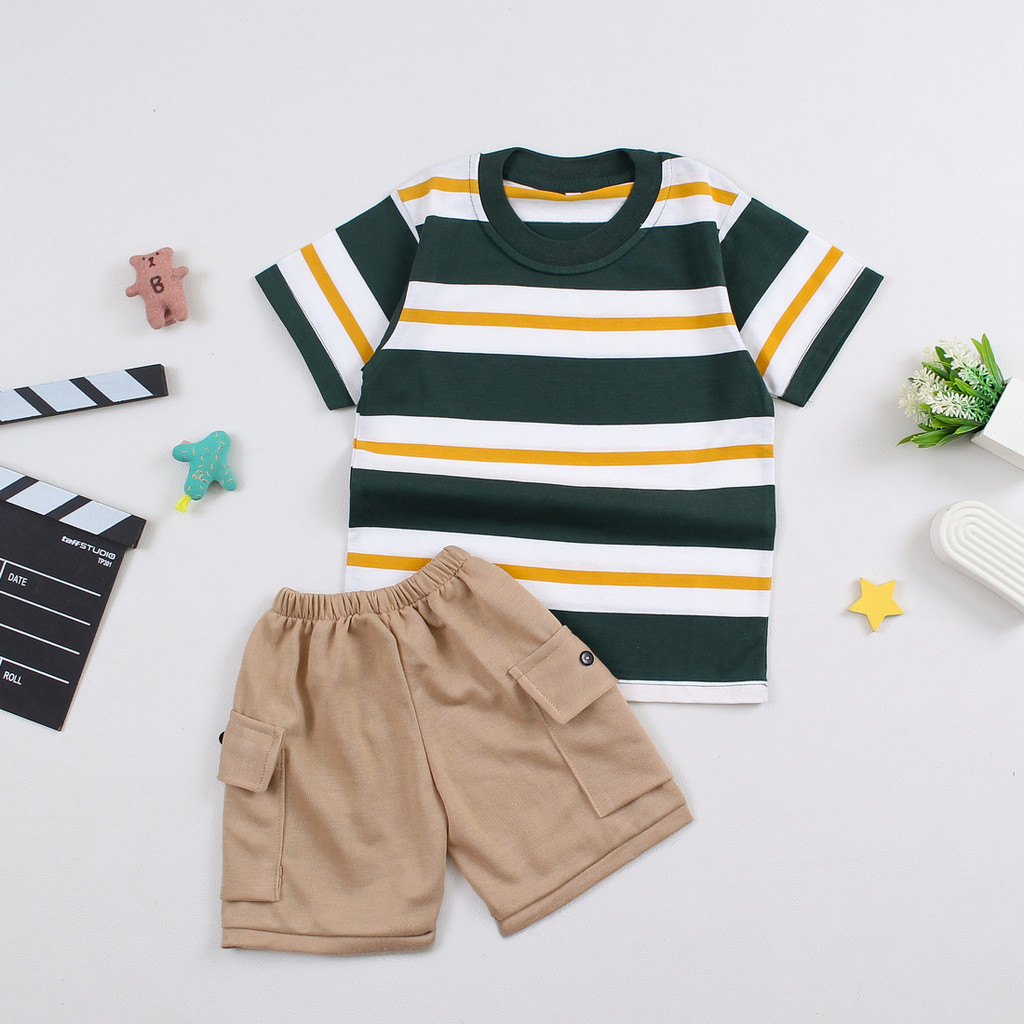 Premium Must CHILDREN'S SET: SALUR T-SHIRT STICK CARGO TROUSERS Purpose Reliable