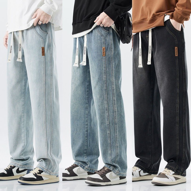 【READY STOCK】ProMan Seluar jeans lelaki retro lurus musim panas ringkas dan selesa Men's trousers