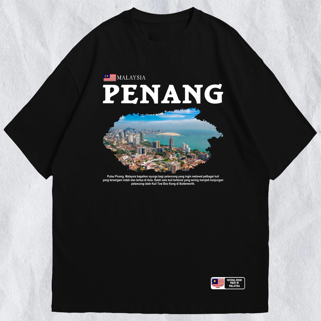 Premium Quality Malaysian Penang T-shirt - Penang Malaysia City Shirt Premium Quality Souvenir - Distro Men's Holiday Souvenir T-shirt - Foreign Out Souvenir T-shirt - National Distro Men's Clothing