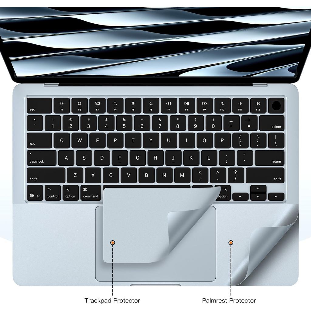 Sky Blue Half Palm Protect Cover Sticker for macbook 2025 2024 MacBook Air 15" M4 M3 Chip A3241 A3114 Pro Air M5 M4 M3 M2 M1 13/14/15/16 inch 3M Touchpad Skin