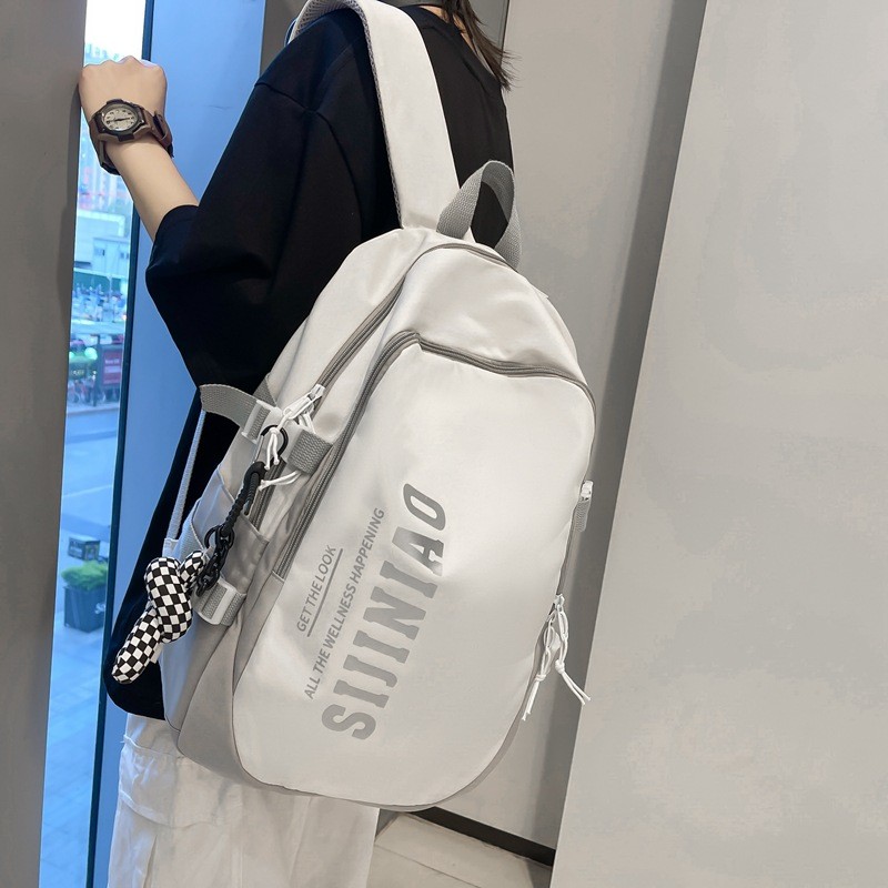 Large-Capacity Backpack Japanese Style ins Preppy Style Middle School Student Schoolbag Girls Fashion Wear-Re