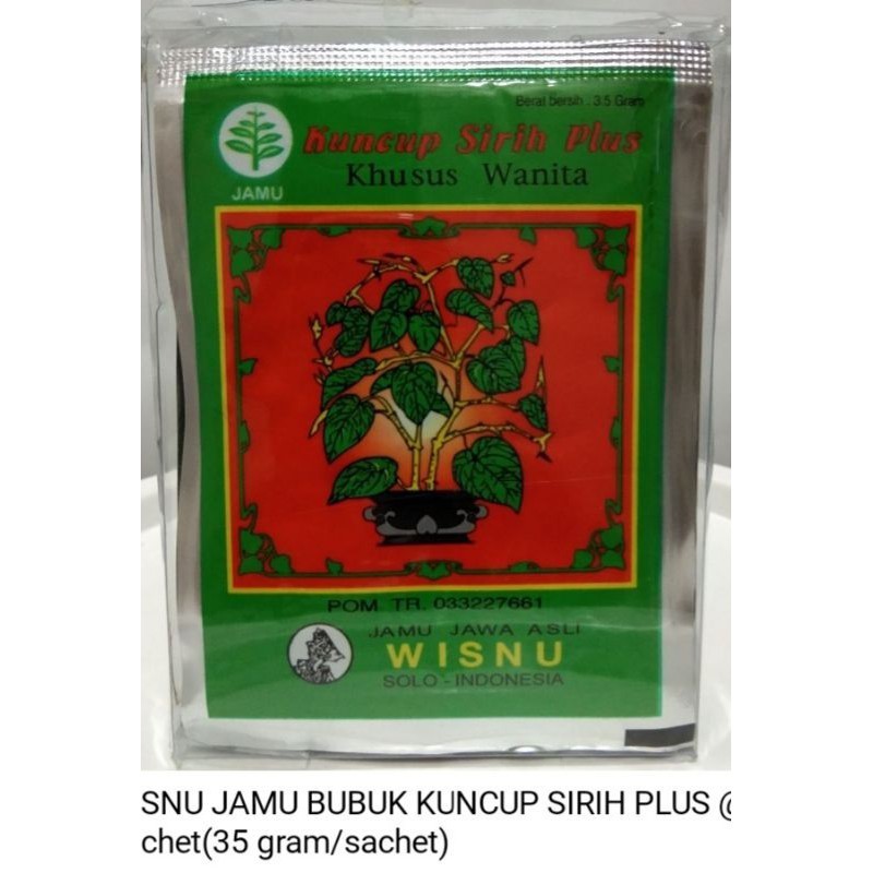KUNCUP SIRIH PLUS KHAS WANITA CAP WISNU (1 BOX ISI 10SACHET)