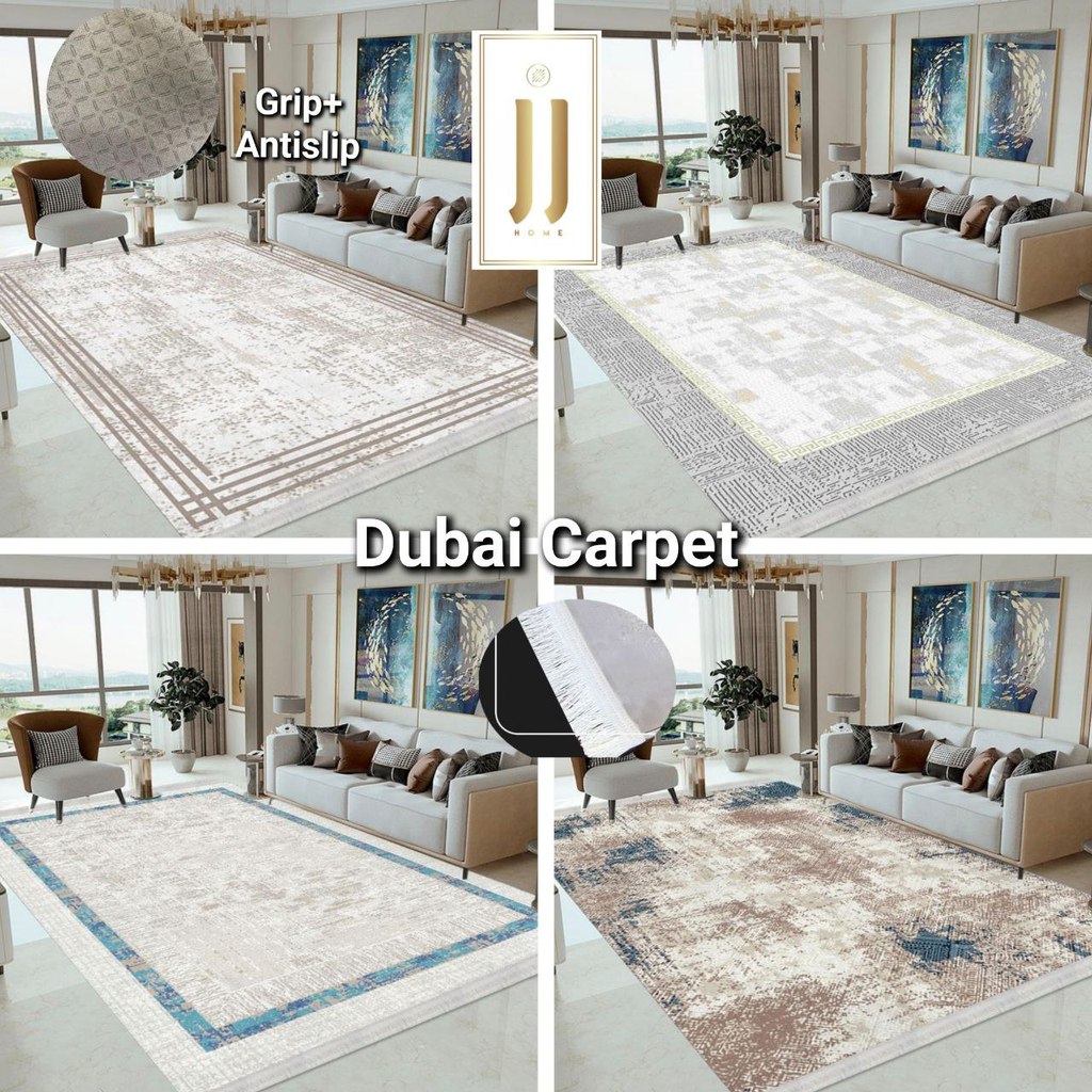 JJhome Dubai Carpet Grip+ Antislip Versi baru | gebu gebas lembut | corak timbul emboss