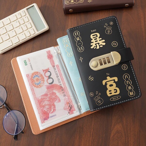 buku simpanan duit bulanan buku simpanan duit murah Can Shoot Tik Tok Hot-selling Money Get Rich Cash Money Deposit Book Password Lock Wallet Money Deposit Book Money Deposit