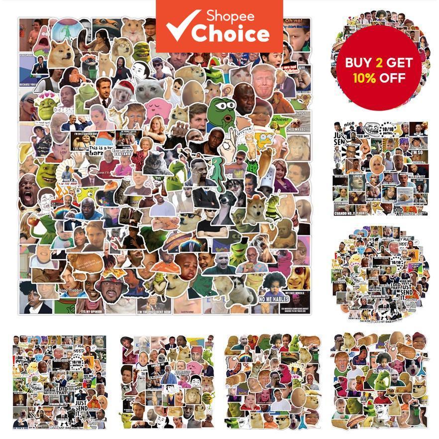 200/150/100/50PCS Funny Meme Waterproof Stickers for  Laptop Phone Case Scrapbooking Decals