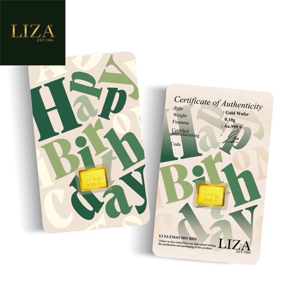 LIZA 0.10g 999.9 Gold Bar (Birthday Green)
