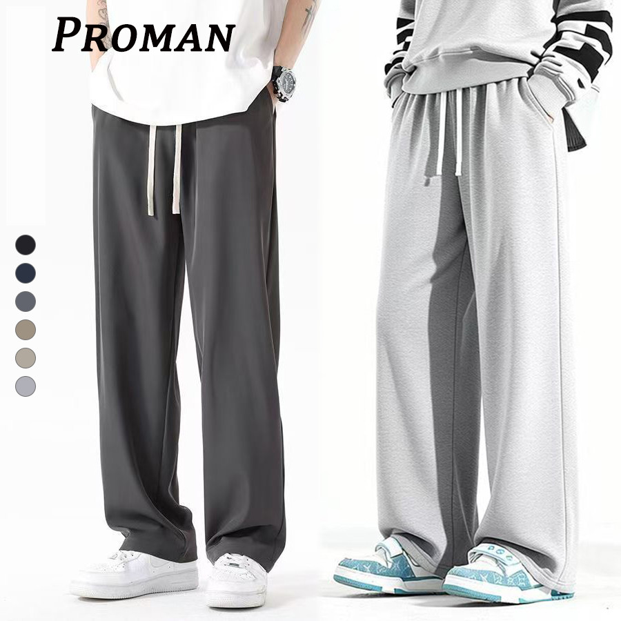 【READY STOCK】ProMan Seluar Sukan Lurus Merah Ringkas dan Tanpa Corak untuk Lelaki Musim Panas Men's Straight Pants