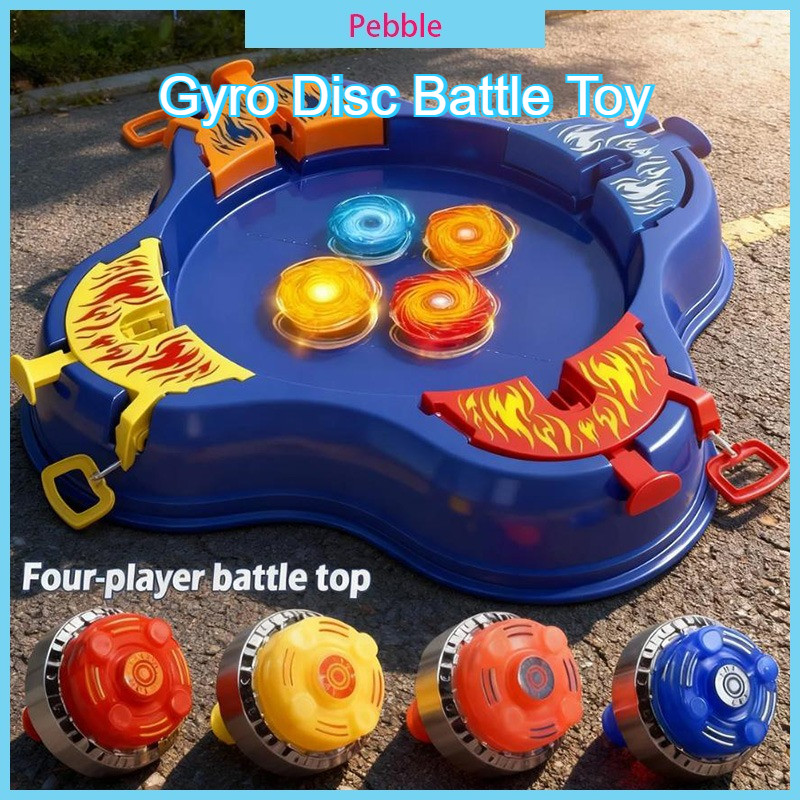 Gyro Disc Battle Toy Luminous Alloy Gyro Toy Hand-pulled Launcher Spinning Multiplayer Game Kids Gifts